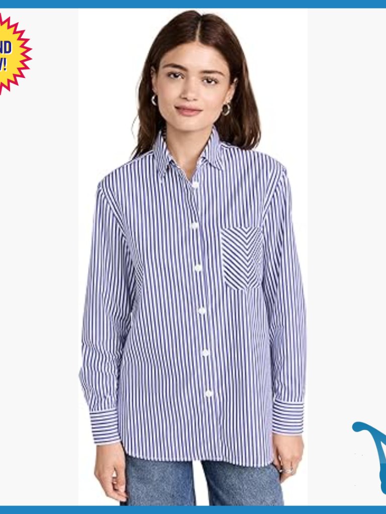 Striped Cotton Button Down Shirt Long Sleeve Collared Regular Fit